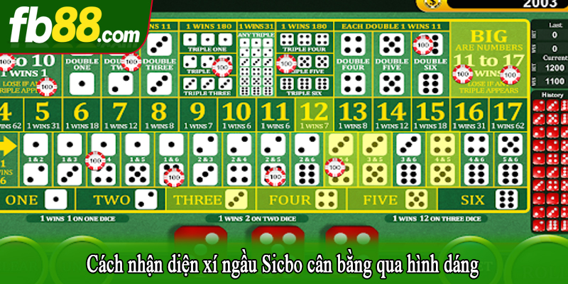 Cách nhận diện xí ngầu Sicbo cân bằng qua hình dáng
