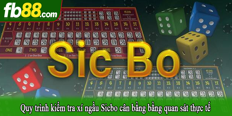 Quy trình kiểm tra xí ngầu Sicbo cân bằng bằng quan sát thực tế
